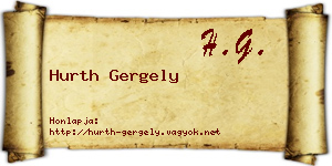 Hurth Gergely névjegykártya